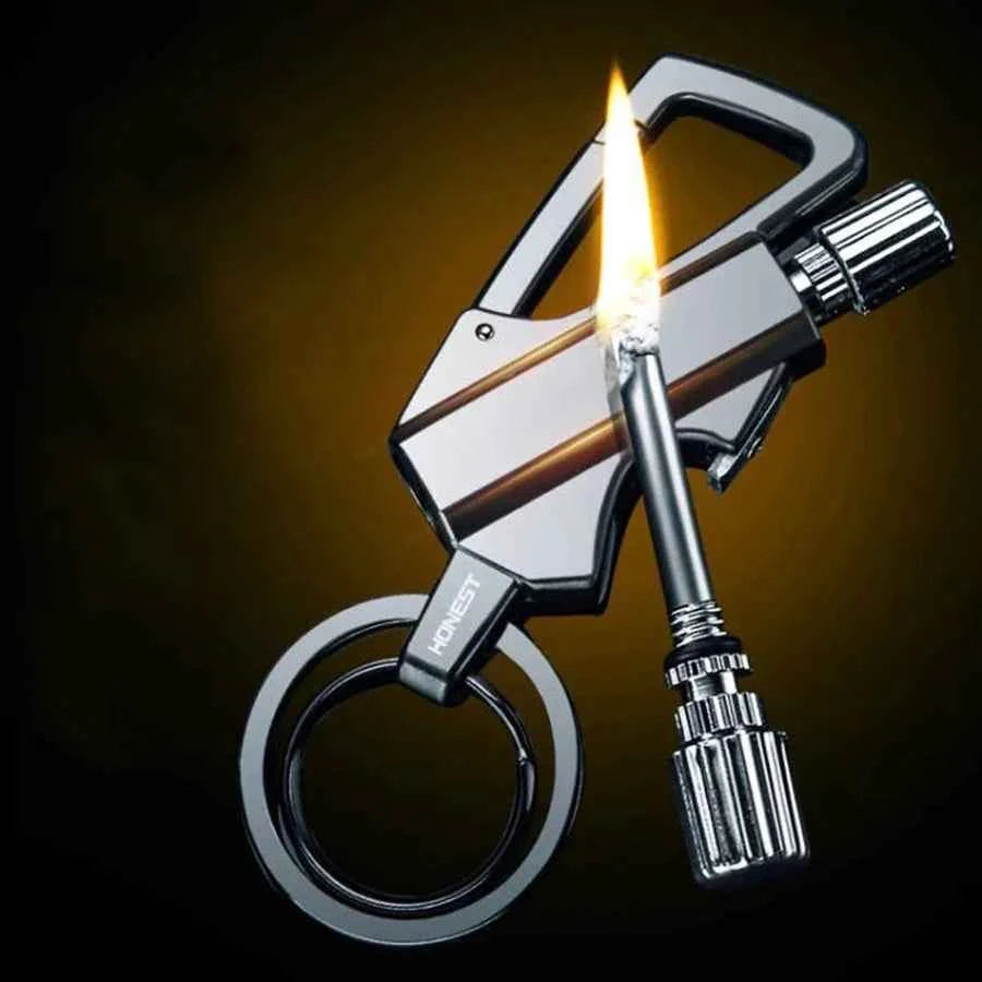 New Multifunctional Match coal oil Lighter Outdoor Waterproof Portable Wine Open Keychain Men Smoking Accessories Gifts