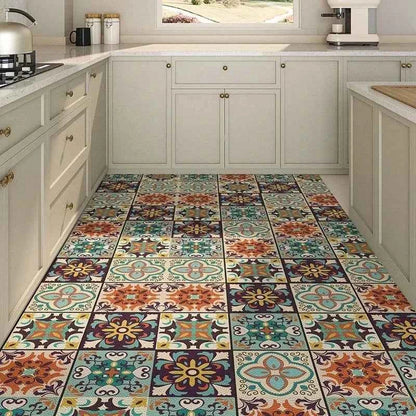 Carpet for Kitchen Pvc Floor Mat Large Size Waterproof Non-slip Carpets Leather Anti-oil Foot Mats Retro Home Decoration Rug