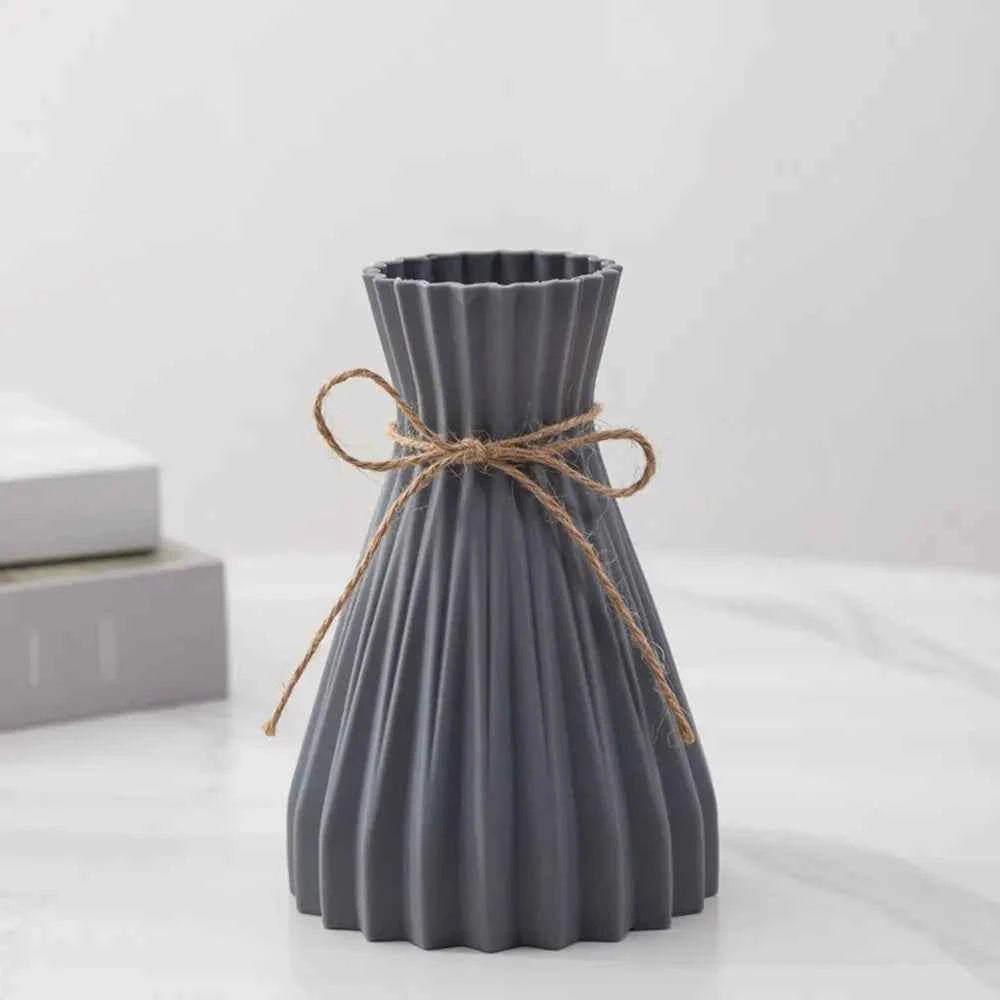 Creative Origami Vase European Pleated Vase Plastic Waist Folding Flower Vase Folding Paper Style Dry Flower Bottle Modern