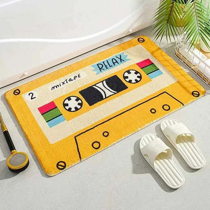 Cassette Music Tape Doormats Retro Classic Bath Mat Home Rug Non-Slip Carpet Bedroom Toilet Bathroom Kitchen Mats For Floor