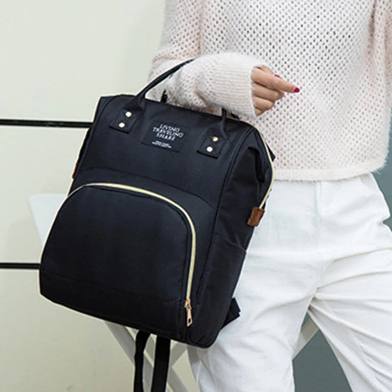 Large Capacity Canvas Diaper Bag, Thermal Insulation