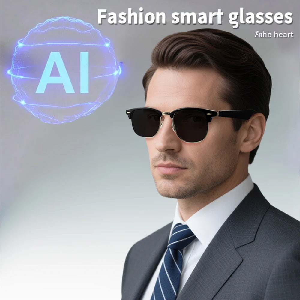 Smart Audio Glasses – Bluetooth 5.4, 144-Language AI Translation, Open-Ear, 9H Battery, UV Protection