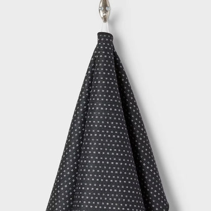 1PC Black Quick Dry Waffle Hand Towel Dotted Striped Design Absorbent - Kitchen Towel