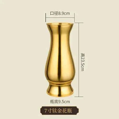 Stainless steel golden vase ceramic vase Buddhist hall and Buddhist utensils Offering Buddha Vase living room home decoration