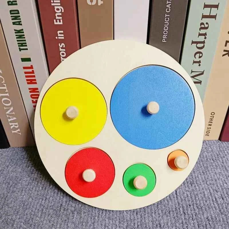Montessori Toy Wooden Building Blocks Early Learning Educational Toys Color Shape Match Kids Puzzle Toys For Children Boys Girls