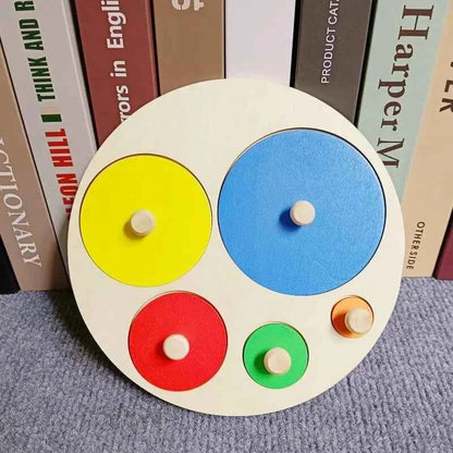 Montessori Toy Wooden Building Blocks Early Learning Educational Toys Color Shape Match Kids Puzzle Toys For Children Boys Girls