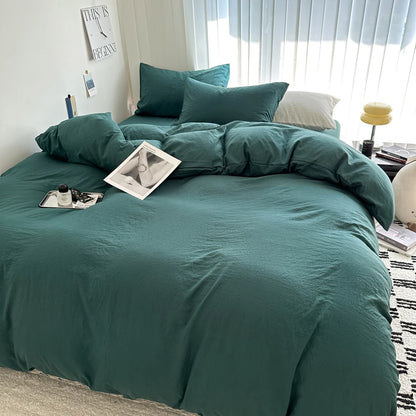 Solid Cotton Bedding Set | Duvet Cover & Sheet