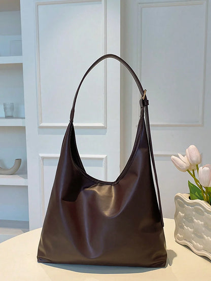 Large Capacity Solid Color Shoulder & Tote Bag
