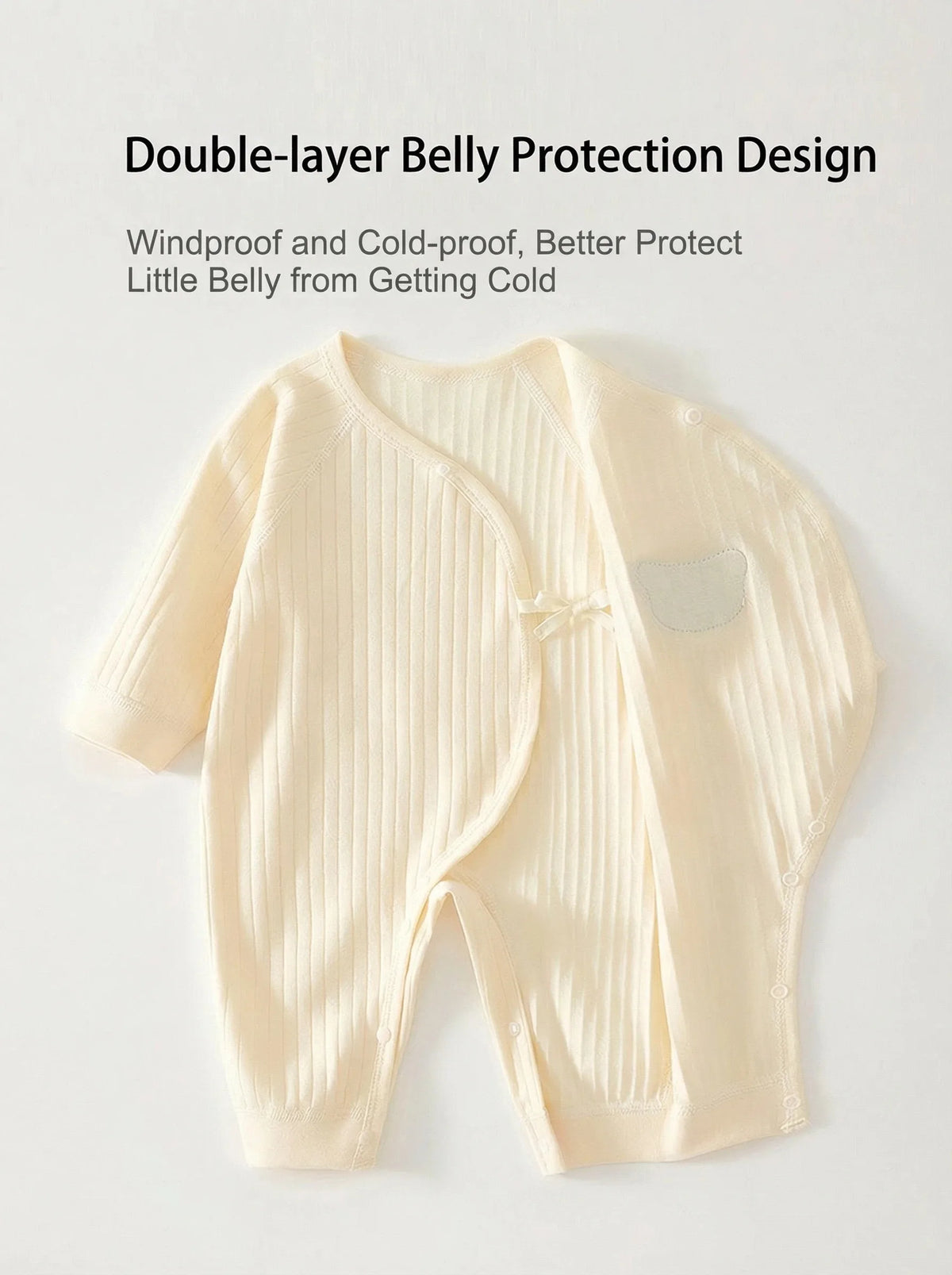 Infant Knit Romper, 100% Cotton Long Sleeve One-Piece