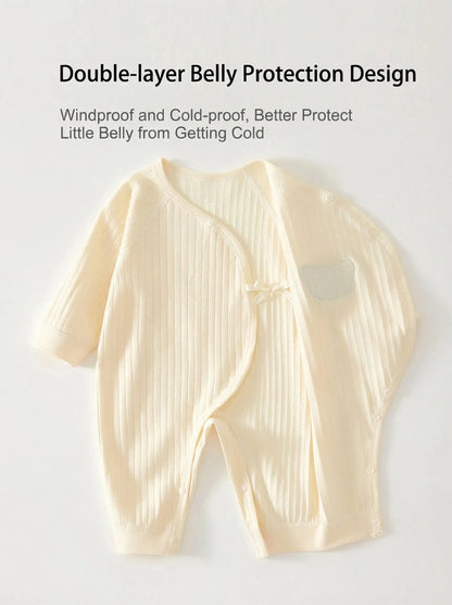 Somenie Infant Knitting Jumpsuit 100% Cotton Long Sleeve Romper One Piece Outfit for Boys & Girls Newborn Baby 4 Seasons Wear