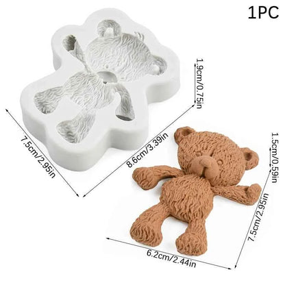 3D Bear Silicone Mold Cake Baking Decorating Tools Chocolate Candy Dessert Fondant Moulds Party DIY Pastry Kitchen Accessories