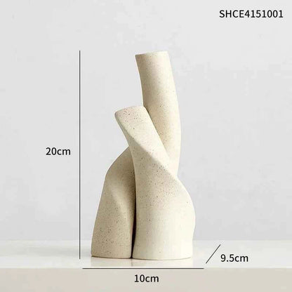 Modern Irregular Handmade Ceramic Frosted Desktop Vase Hydroponics Vase Dried Flower Arrangement Bottle Flower Pot Home Ornament
