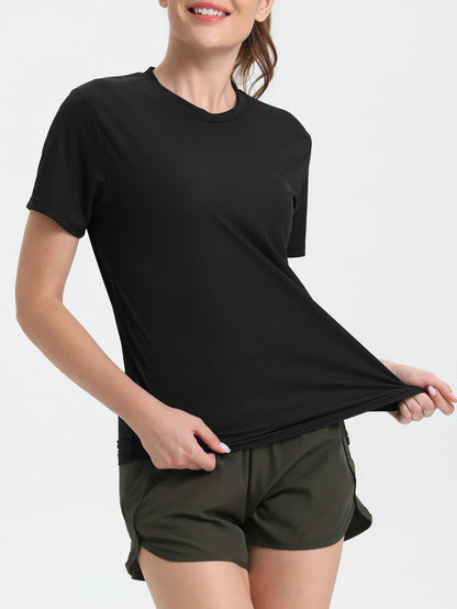 Women's Solid Color Ultralight Quick Dry Sport T-Shirt,Breathable Lightweight ,Running Gym Compression Shirt