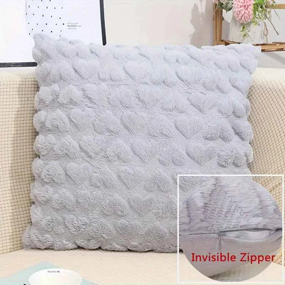 1pc Modern Solid Color Love Plush Throw Pillow Cover,Valentine's Day Cushion Cover,Home , Room,Bedroom,Living Room,Sofa Decor