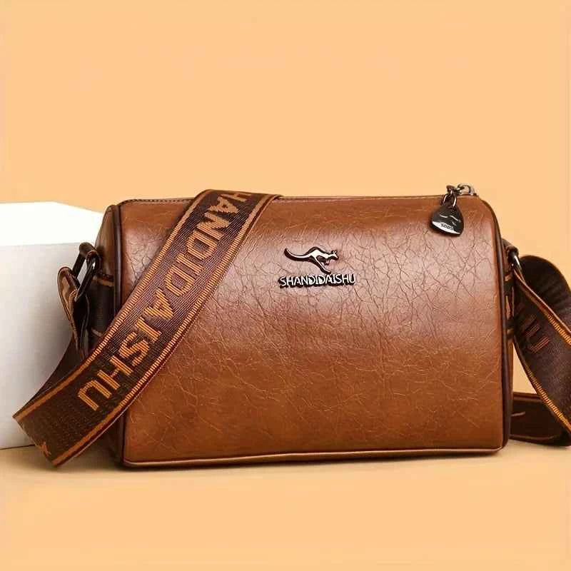 Multi Layer Solid Color Pu Leather Shoulder Bag, Fashion Versatile Large Capacity Cross Body Pillow Bags, Suitable for Daily Use