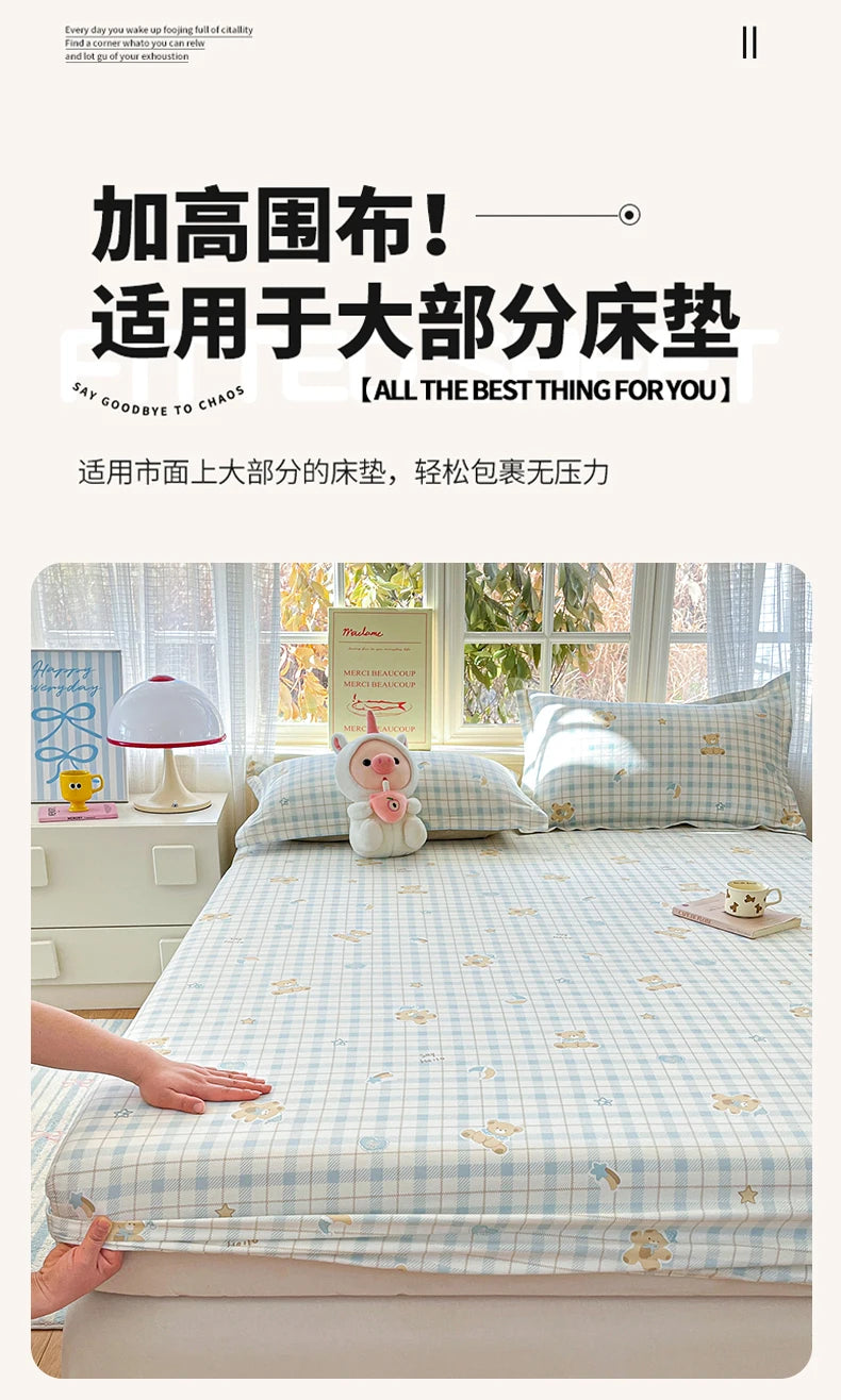 100% Cotton Cute Bear Print Bed Sheet, All Sizes