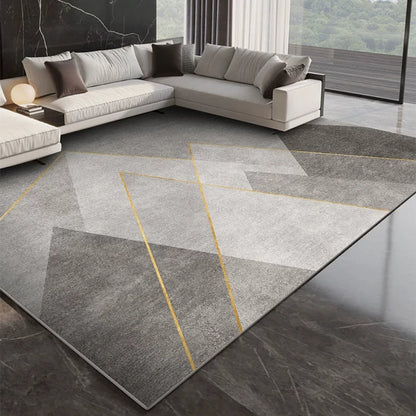 VIKAMA Light Luxury Living Room Carpet – Non-Slip Washable Floor Mat for Sofa & Bedroom
