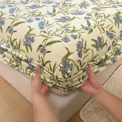 Floral Print Fitted Sheet, Elastic Edge, Queen/King