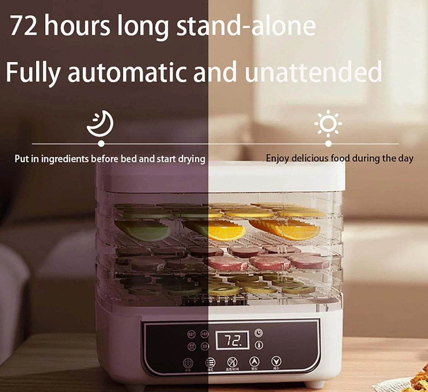 5-Layer Household Food Dehydrator with Adjustable Temperature and Touch Control