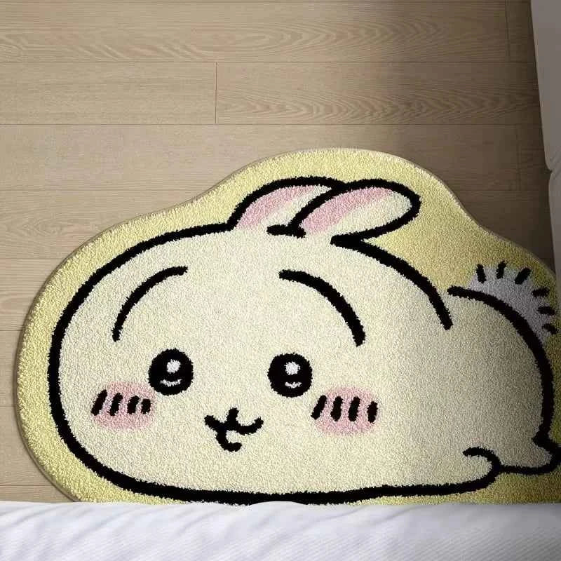 Hot Chiikawa Cartoon Rug Anime Hachiware Usagi Plush Floor Mat Bathroom Non-Slip Carpet Car Cushion Soft Living Room Decor Gifts