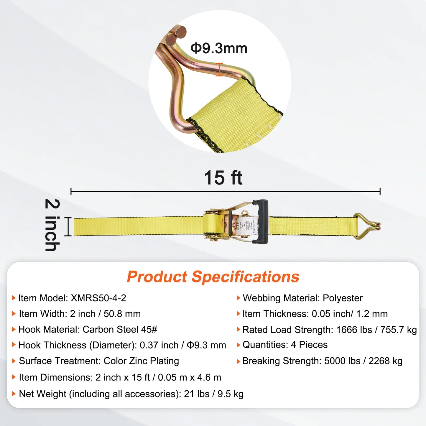 4pcs 2/4/8M Ratchet Strap Tie Down Cargo Belt with Metal Buckle Tensioner Strong Lashing for Luggage Car Motorcycle