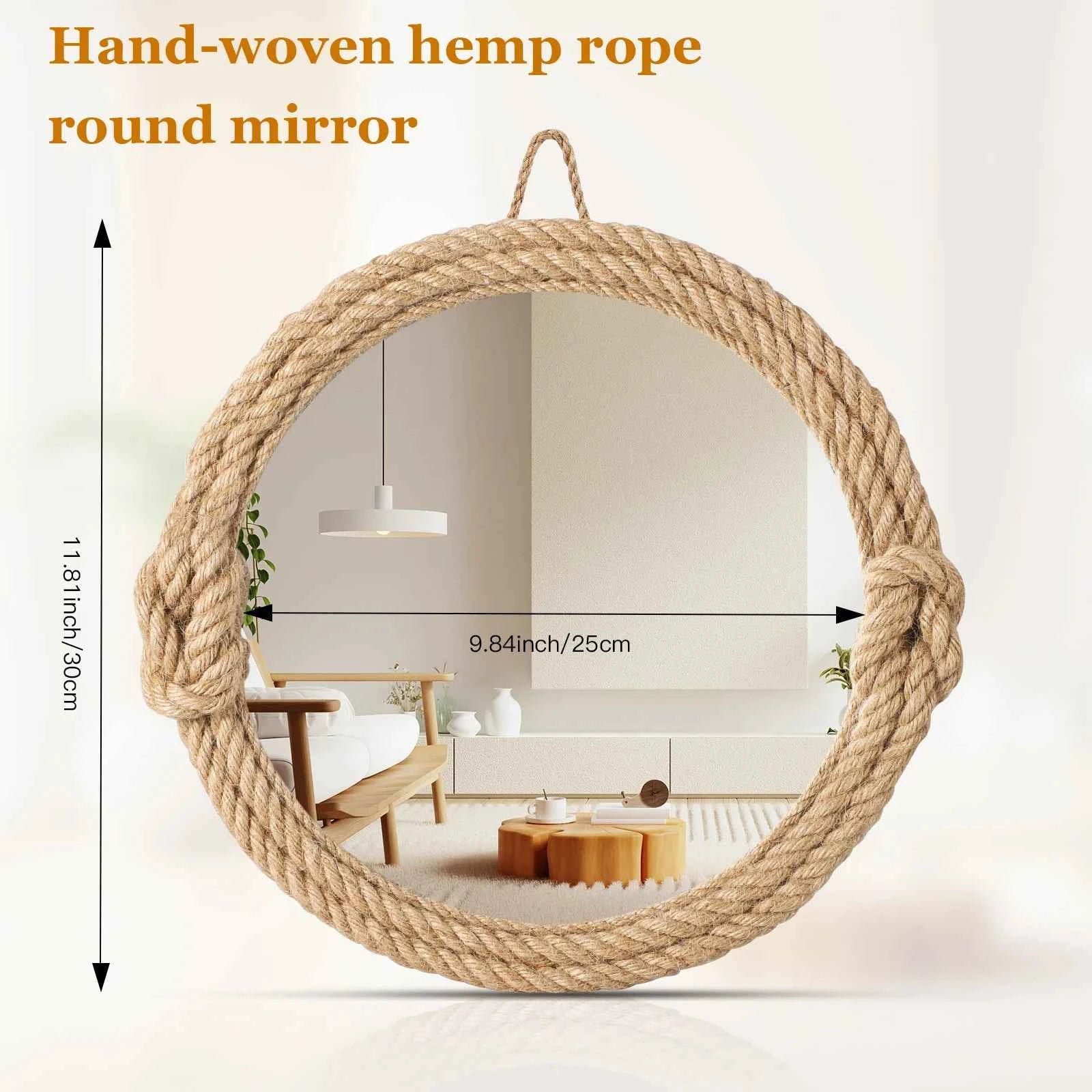 Home Decor Nordic hanging  mirror creative hanging wall sofa porch homestay style background wall decor makeup mirror