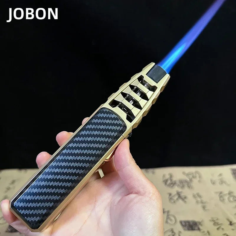 JOBON Windproof Turbine Torch Lighter — Blue Flame Butane Gas for BBQ, Kitchen & Welding