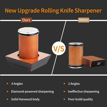 4 Angles Rolling Knife Sharpener Kit For Straight Edge Roller Knife Sharpening With Industry Diamonds Whetstone Chef Knife Set