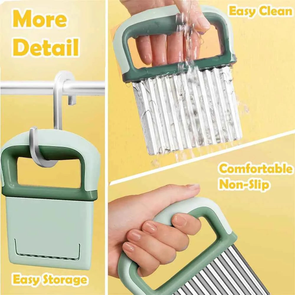 Stainless Steel Potato Chip Slicer Dough Vegetable Fruit Crinkle Wavy Kitchen Knife Cutter Chopper French Fry Maker Tools Gadget