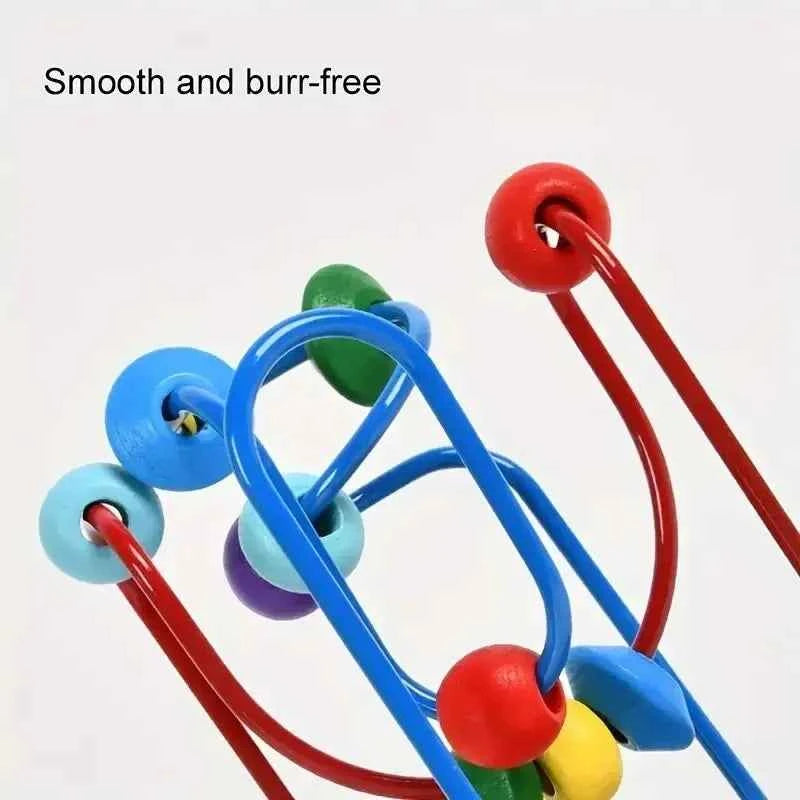 Colorful Wooden Roller Coaster Educational Circle Toy For Preschool Learning Bead Maze Toy Perfect Gift For Young Children