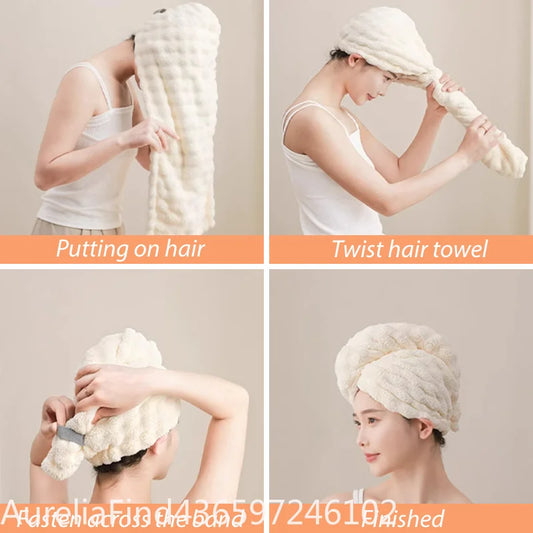 1PC Microfiber Quick Dry Hair Wrap Bonnet Super Absorbent Soft Hair Towel