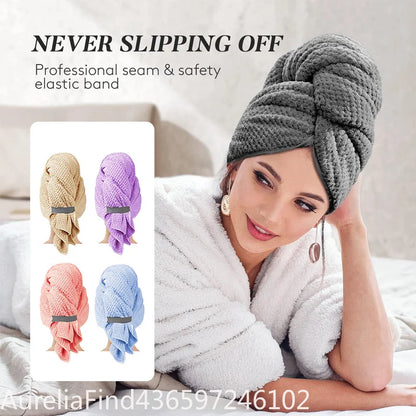 Extra Large Microfiber Quick Dry Hair Towel Wrap Turban Ultra Absorbent Soft