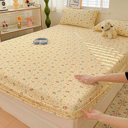 Non-Slip Fitted Sheet Set with Pillowcase, Queen