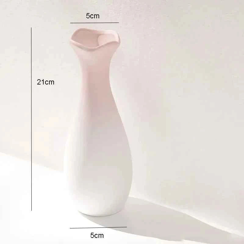 Nordic Plastic Vase Simple Pink Fresh Flower Pot Storage Bottle for Flowers Living Room Modern Home Decorations Ornaments