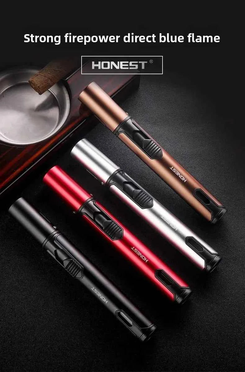 4PC/1PC Honest Metal Windproof Torch Gas Lighter,  Refillable Pen Jet Flame Igniter for Kitchen BBQ Candle Camping Men's Gadget