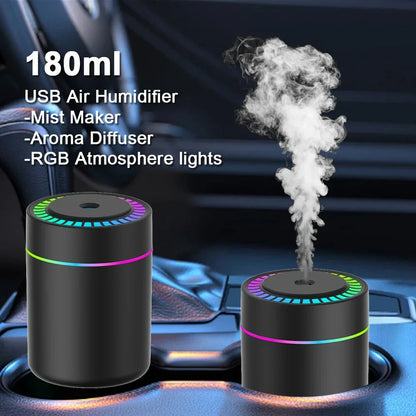 180ML Mini USB Aroma Humidifier & Essential Oil Diffuser with LED Light
