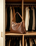 Classic PU Leather Satchel, Medium-Large Capacity