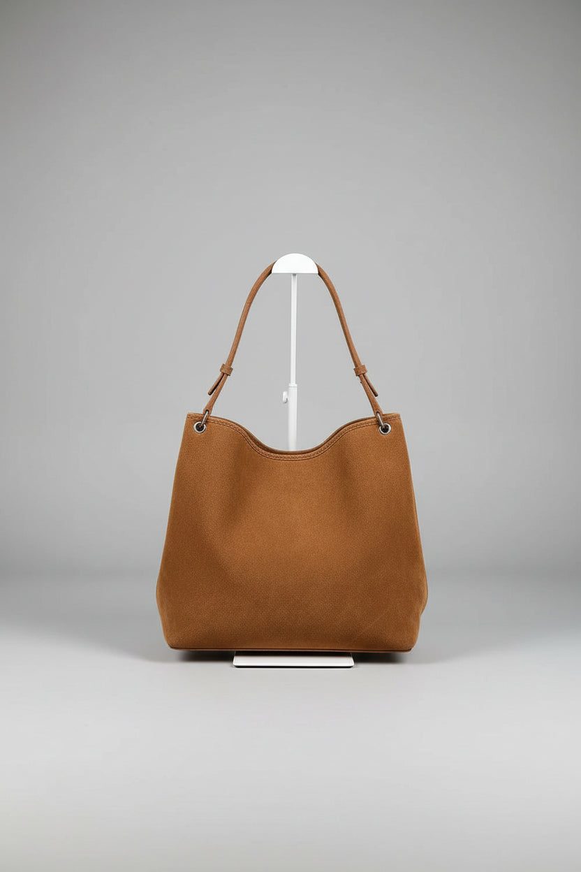 Textured PU Leather Handbag, Premium Metal Ornament