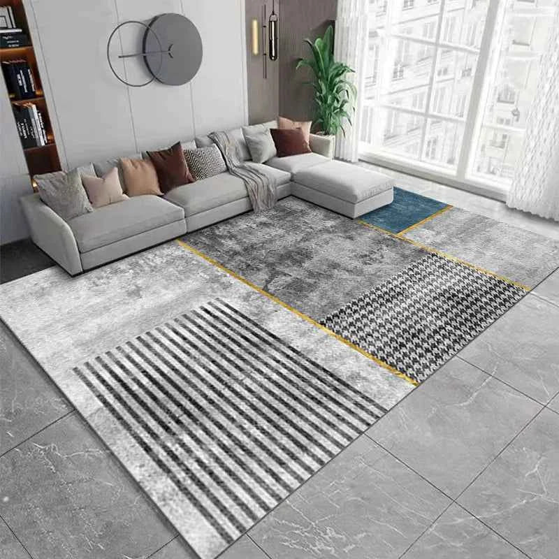 VIKAMA Nordic modern geometric large area anti-fouling crystal velvet carpet living room bedroom non-slip living room sofa Rugs