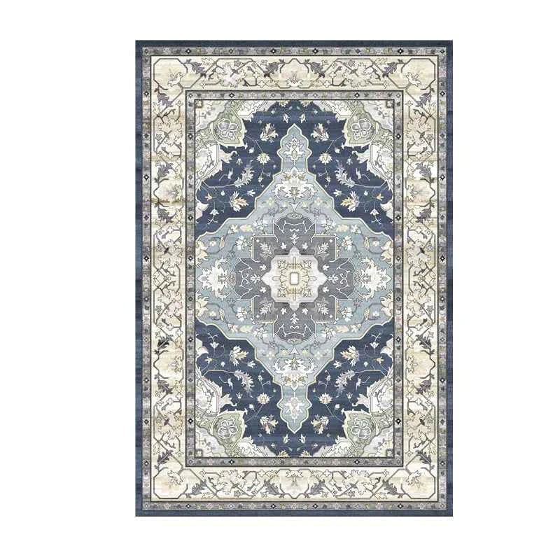 VIKAMA Washable Foldable Imitation Cashmere Carpet Entry Door Mat Persian Retro Style Living Room Bedroom Bed Soft Mat