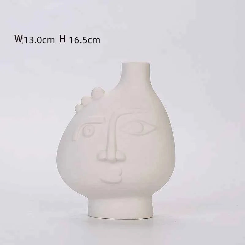 human ceramic vase minimalist dry flower decor nordic modern home ornament plain fired living room office stylish decoration