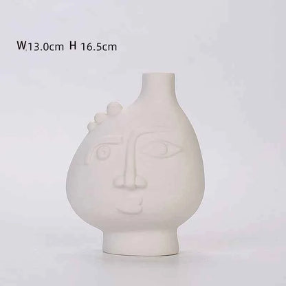 human ceramic vase minimalist dry flower decor nordic modern home ornament plain fired living room office stylish decoration