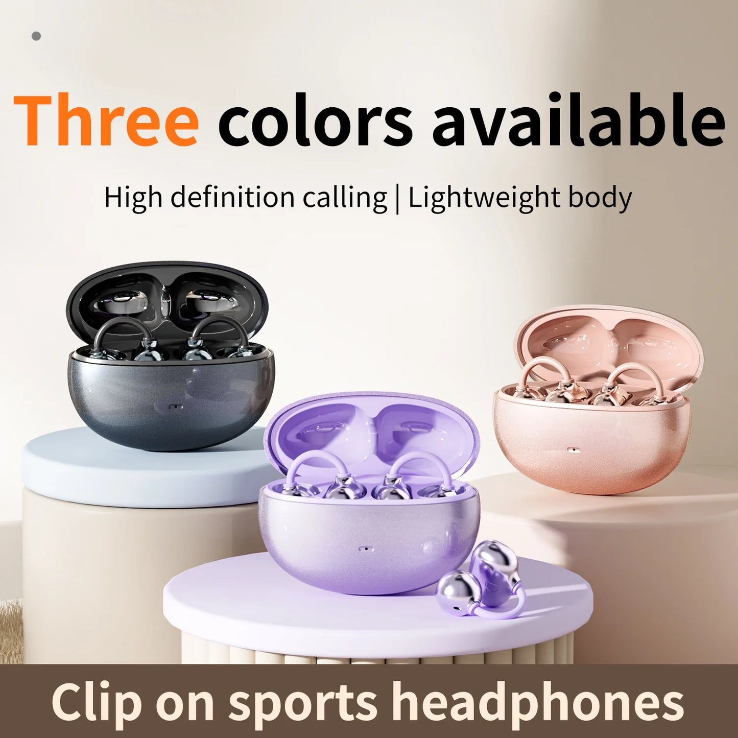 SK50 Open Ear Clip Headphones – Bluetooth 6.0, HiFi Sound, 36H Playtime, Built-in Mic
