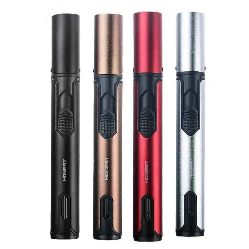 4PC/1PC Honest Metal Windproof Torch Gas Lighter,  Refillable Pen Jet Flame Igniter for Kitchen BBQ Candle Camping Men's Gadget