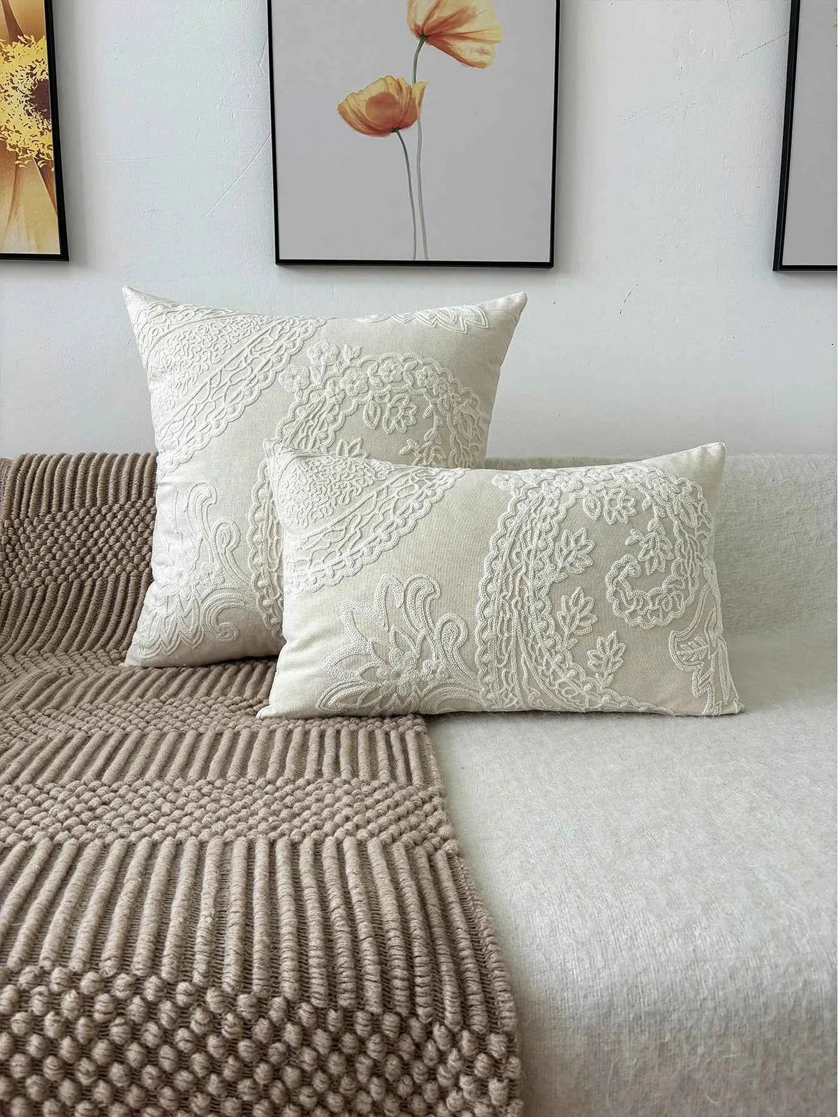 1pc, Embroidery Throw Pillow Without Insert, Decorative Throw Pillow Cushion, For Living Room Bedroom Sofa Home Decor
