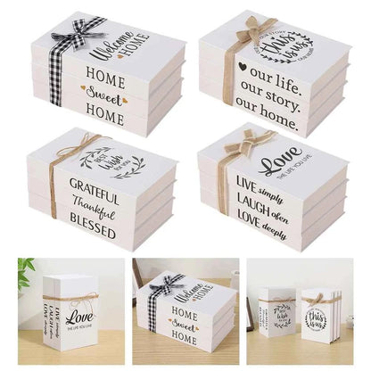 Decorative Book Stacks Folding Simulation Books Farmhouse Style Decor Charming Bookshelf Decoration Bookshelf Decor