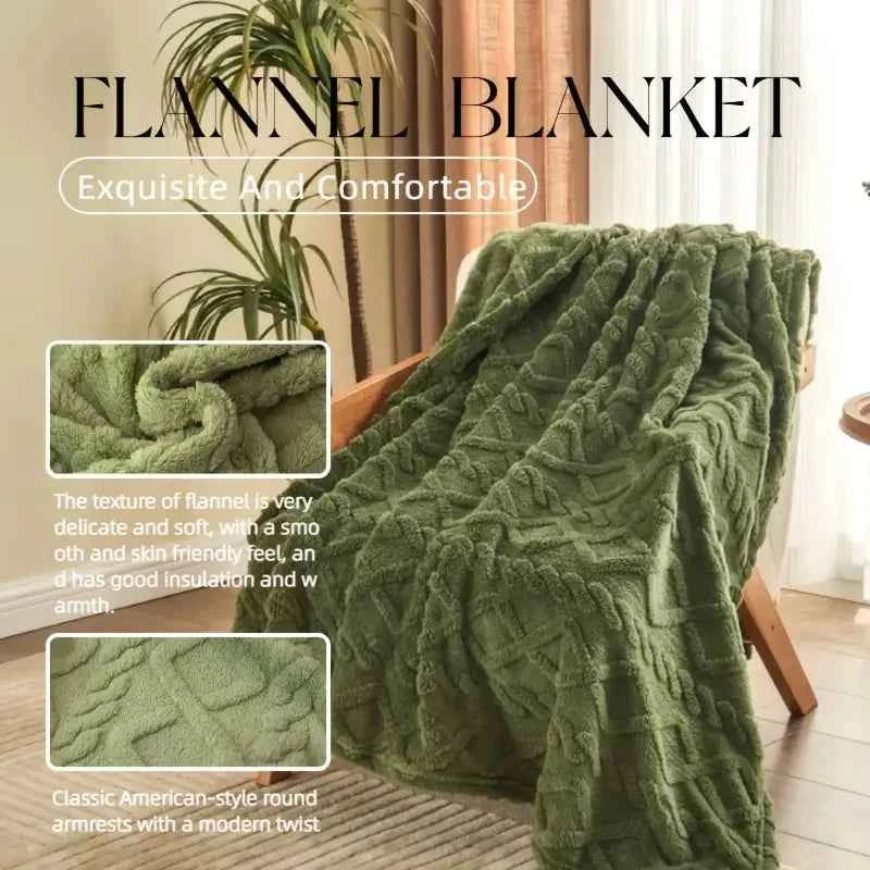 1PC Cozy Flannel Throw For Bed, Couch, Travel, And Outdoor Use - Versatile, Extra Warm, And Air-Conditioning Friendly Wrap