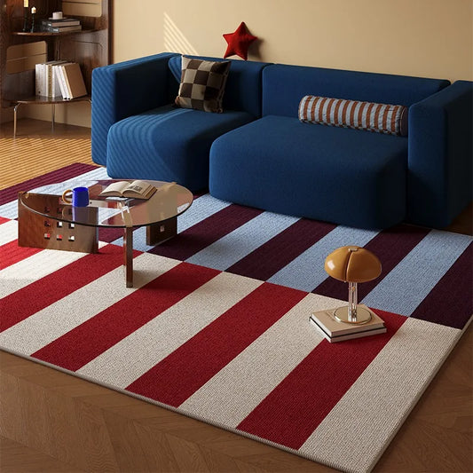 Retro Minimalist Living Room Decorative Carpet Minimalist Geometric Bedroom Large Area Carpets Colorful Dopamine Plaid Rug Ковер