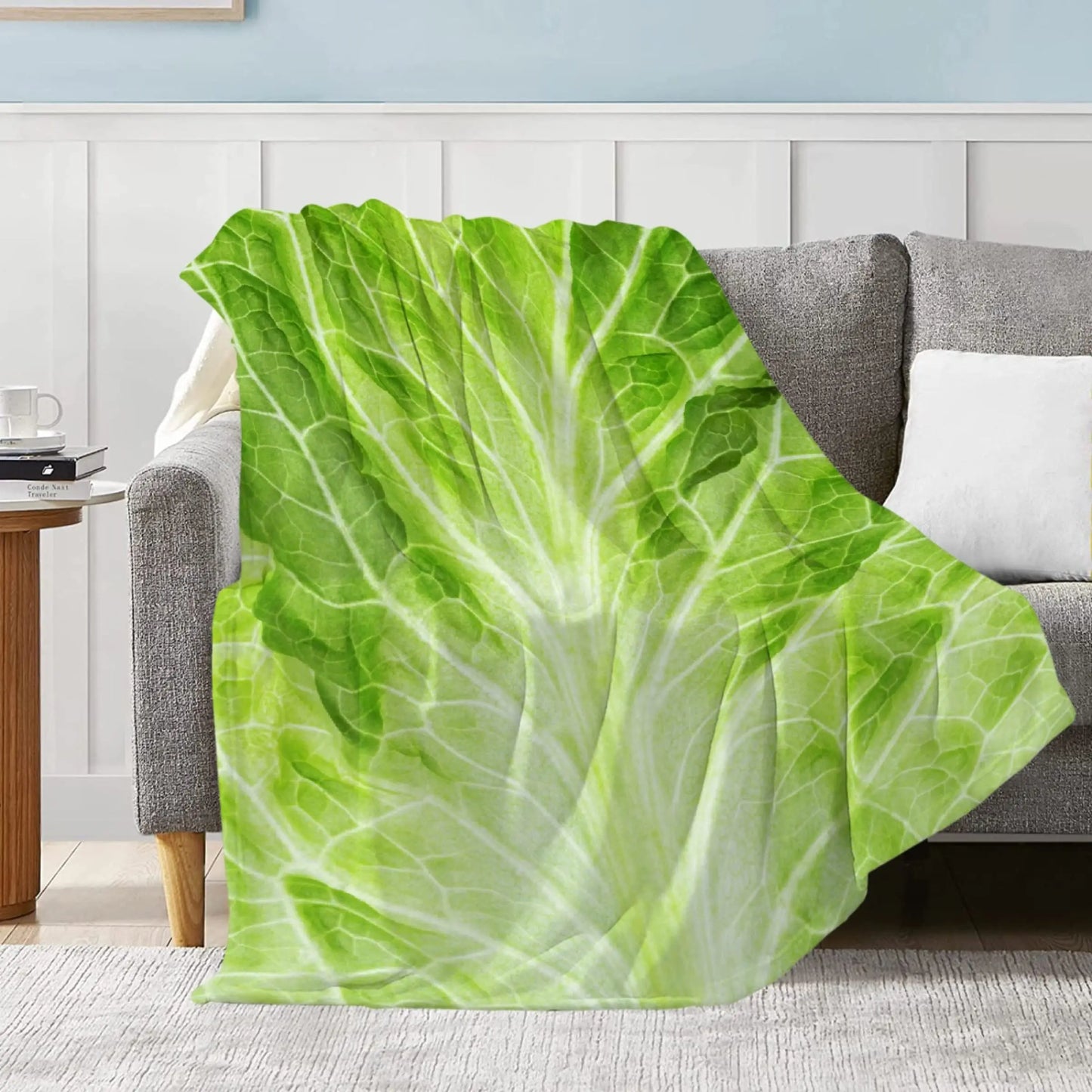 Cabbage Throw Blanket Lettuce Blanket Super Soft Fuzzy Plush Blanket for Gifts,Bedding Quilt Home Decor for Couch Sofa Bed All Season