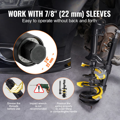 MacPherson Strut Spring Compressor Kit Interchangeable Fork Strut Coil Extractor Remover Tool